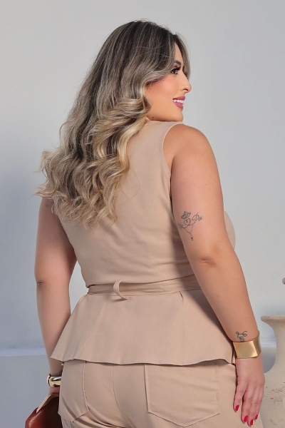 Blusa Linho com Faixa Guithy